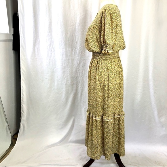 NWT Max Studio yellow cottagecore floral dress M - Picture 6 of 11